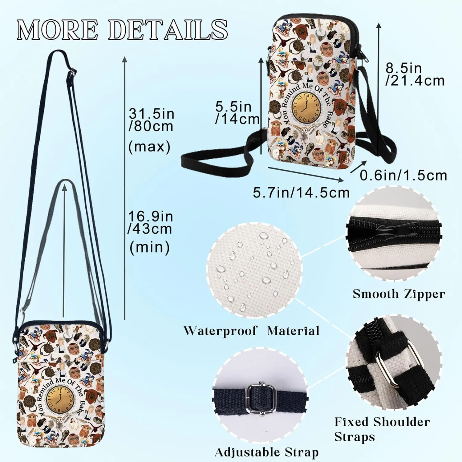 BWWKTOP Sarah & Jareth Crossbody Purse Wiseman & Goblin Fans Inspired Gift Ello Worm Shoulder Bag Sarah And Jareth Merch