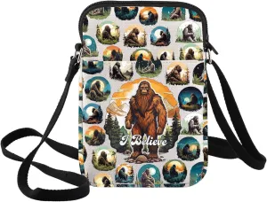 BWWKTOP Sasquatch Crossbody Bag Sasquatch Forest Gift I Believe Cryptozoology Messenger Bag Sasquatch Merch