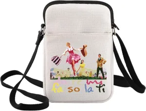 BWWKTOP Sound Musical Crossbody Purse Von Trapp Gift Do Re Mi Fa So La Ti Theater Messenger Bag Drama Musical Merchandise
