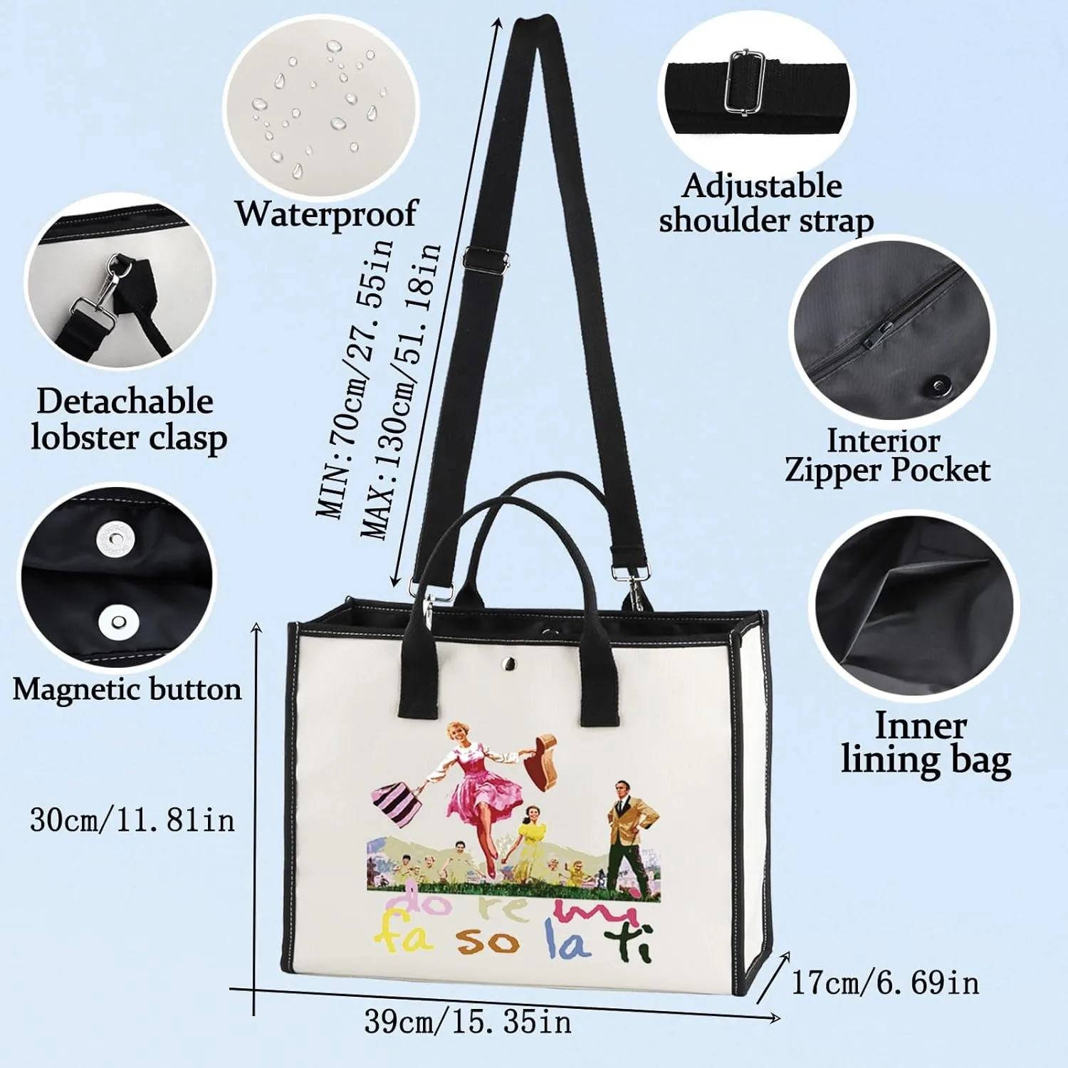 BWWKTOP Sound Of Music Cosmetic Makeup Bag Von Trapp Gift Do Re Mi Fa So La Ti Theater Zipper Pouch Bag Drama Musical Merchandise (Do Re Mi BG)