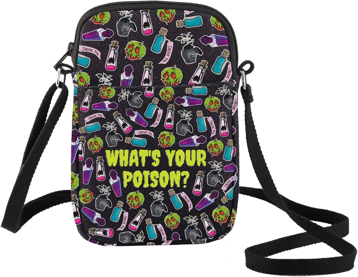 BWWKTOP Wizard Magic Poison Crossbody Bag Bag Villains Gift Witches Poison Shoulder Bag Poison Apple Merch
