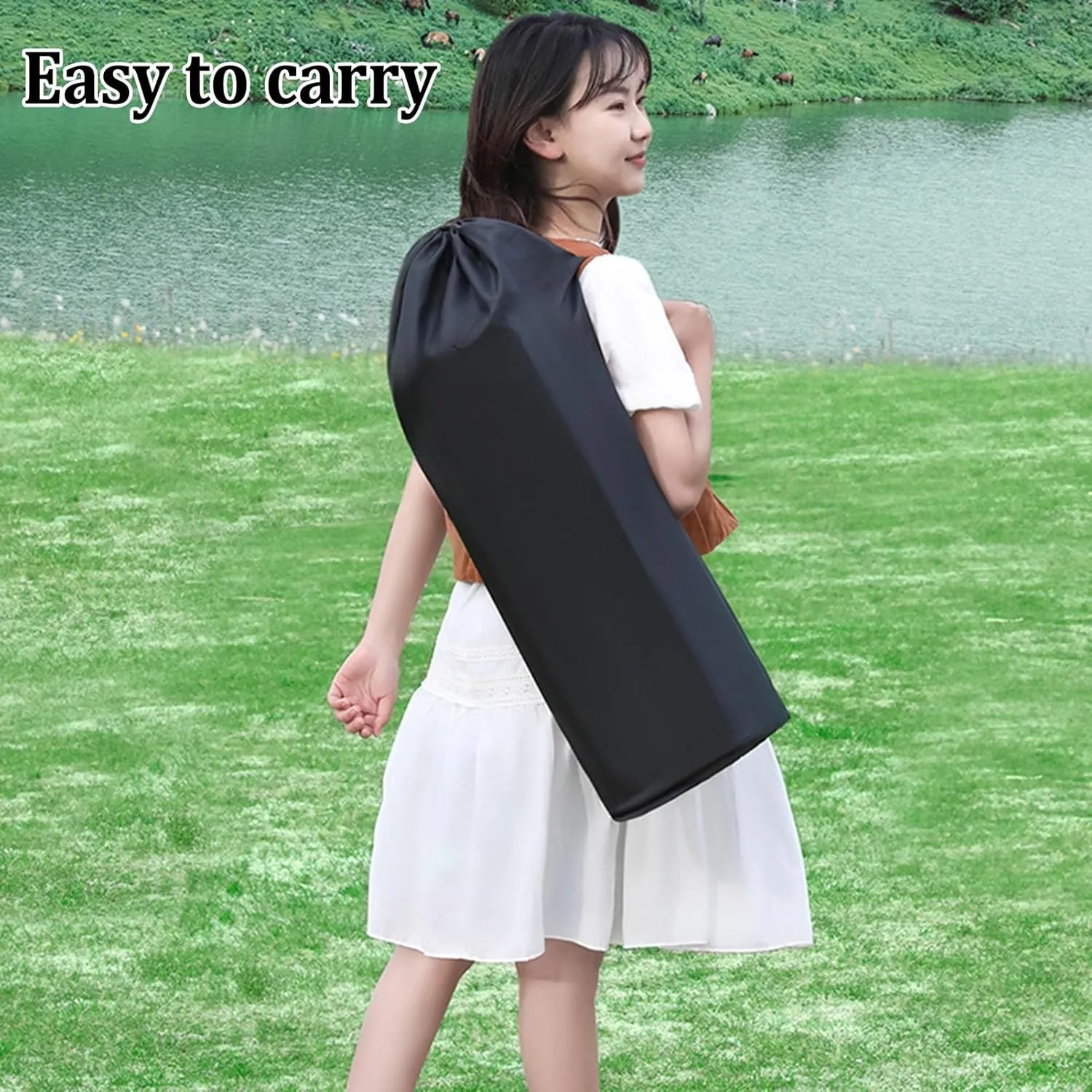 Camping Table Carbon Steel Aluminum Alloy Folding Picnic Table with Easy Carry Bag Lightweight Roll Table for Outdoor Cooking, Beach, 93*55CM