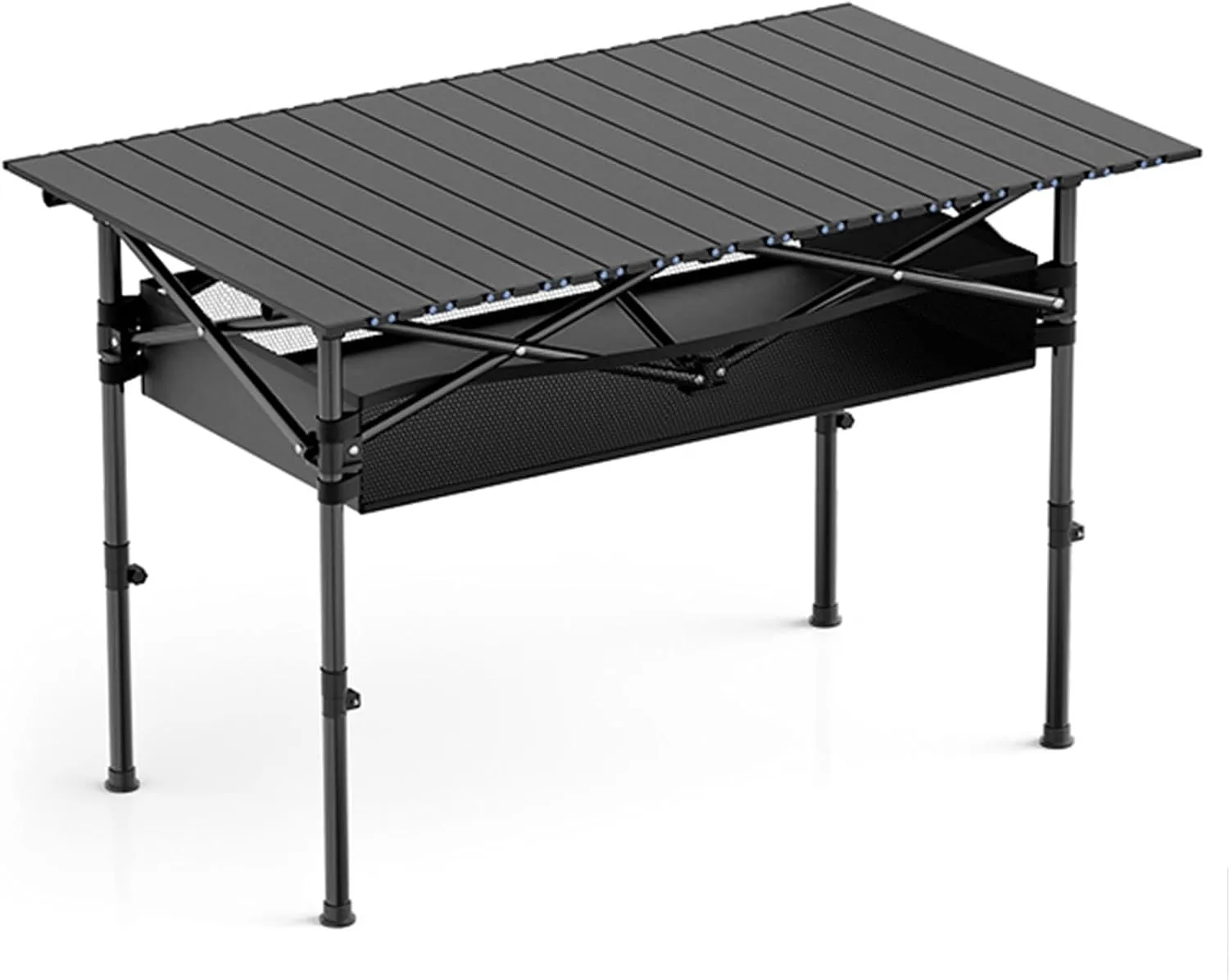 Camping Table Carbon Steel Aluminum Alloy Folding Picnic Table with Easy Carry Bag Lightweight Roll Table for Outdoor Cooking, Beach, 93*55CM