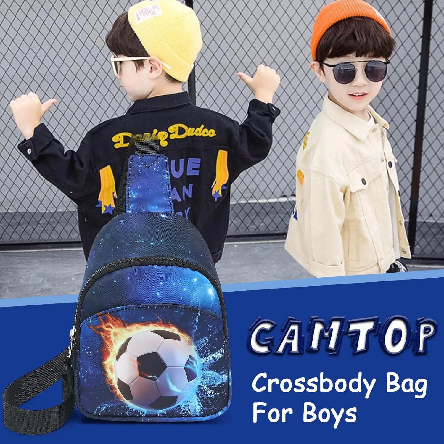 CAMTOP Crossbody Bag Kids Sling Bag Shoulder Bag Chest Pack Small Cartoon Boys Girls Travel Cycling Skating 3-8 years old