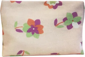 Canvas Makeup Bag Cosmetic Pouch for Travel Make Up Accessories for Women and Girls. (Graphic Flower)