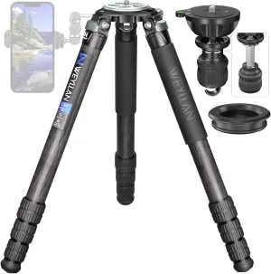 Carbon Fiber Tripod WEYLLAN LX9 Professional Heavy Duty Tripod for Camera, with 75mm Bowl and Adapter, 40mm Leg Tube, 10 Layers Carbon Fibre Bowl Tripods Camera Max Load 88lbs/40kg