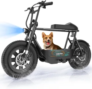 Caroma Peak 1200W Electric Scooter with Seat for Adults, 16" All Terrain Fat Tire Electric Dirt Bike, 30 Miles Ranges 20MPH Max Speed, Electric Motorcycle Bicycle with Basket for Pets & Cargo