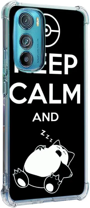Case for Motorola Edge 2022, Keep Calm Sleeping Cat Drop Protection Shockproof Case TPU Full Body Protective Scratch-Resistant Cover for Moto Motorola Edge 2022