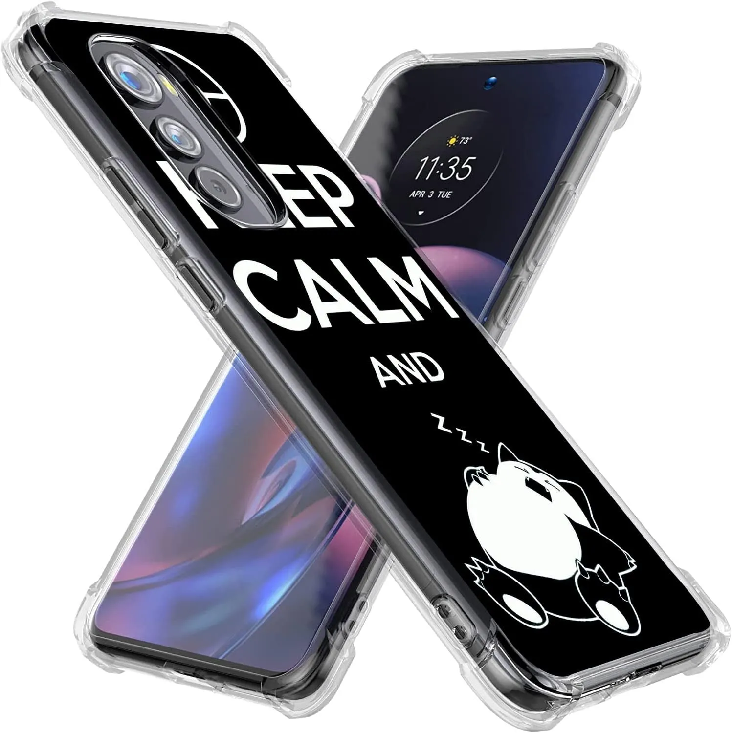 Case for Motorola Edge 2022, Keep Calm Sleeping Cat Drop Protection Shockproof Case TPU Full Body Protective Scratch-Resistant Cover for Moto Motorola Edge 2022