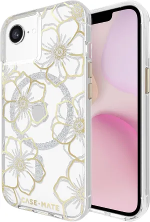 Case-Mate iPhone 16e (2025)/ 15/14/ 13 Case [Compatible with MagSafe] - Sparkly Floral Phone Case with 12ft Drop Protection - Premium Magnetic Cover for iPhone 16e (2025)/ 15/14/ 13 - Floral Gems
