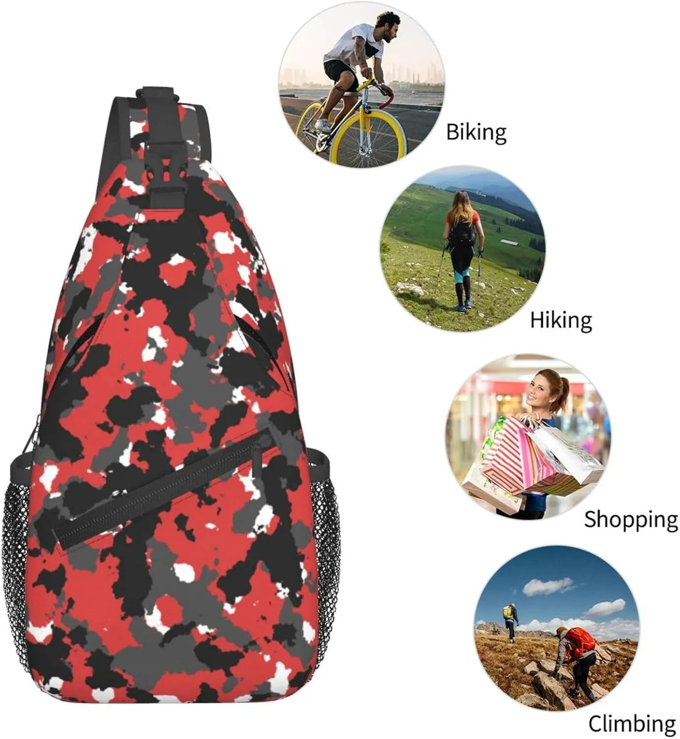 Cash US Dollar Sling Bag Adjustable Crossbody Bag Casual Chest Bags Travel Shoulder Backpack For Women Men