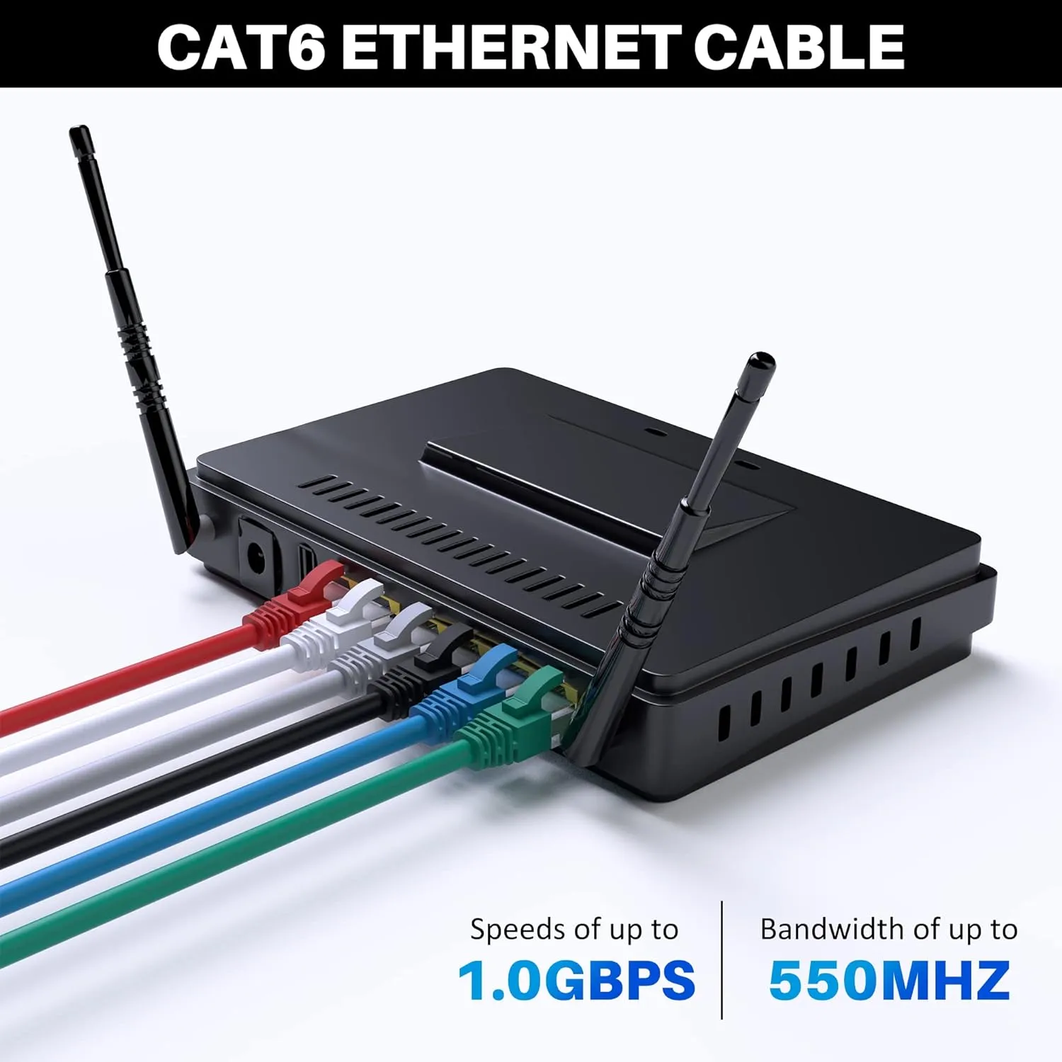 Cat 6 Ethernet Cable 125 FT, Long High Speed Cat6 Internet Cable, White Snagless Patch Cord, Flexible, Network, LAN, PoE, Standard RJ45 Connector for PC, Server, Router, Modem, TV, PS5 - with 15 Ties