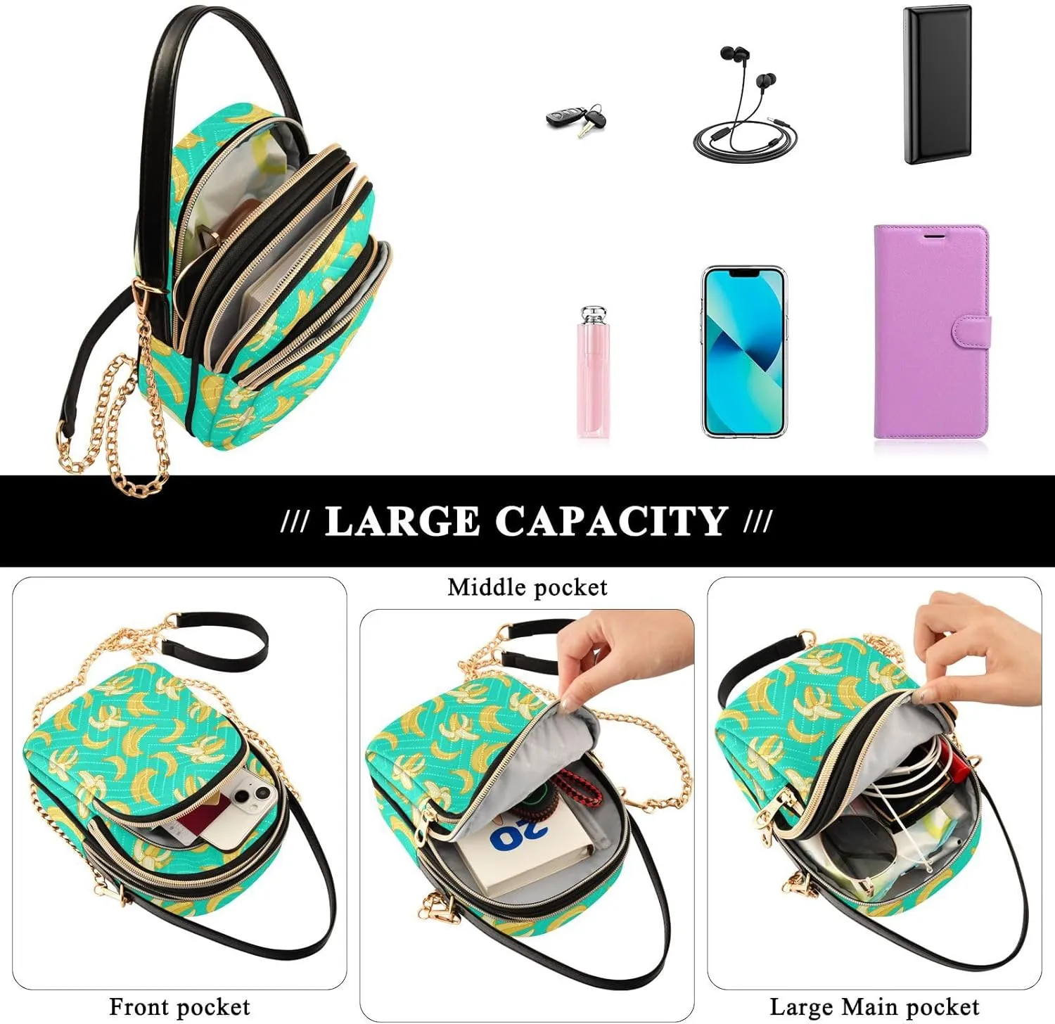 Cell Phone Purse Crossbody Handbag Durable Shoulder Bag Sturdy Travel Pouch