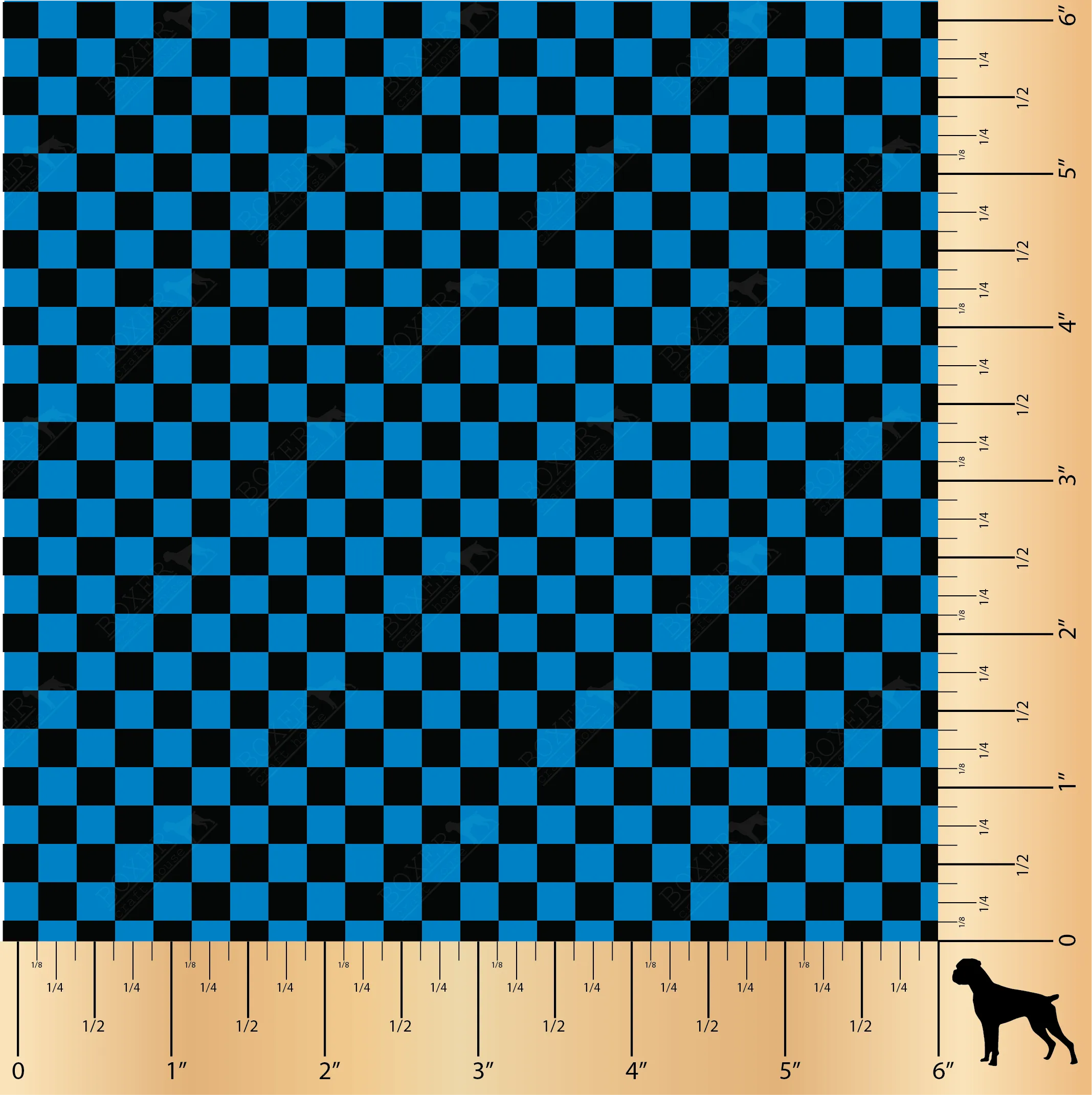 Checkerboard 1/4" - Blue & Black