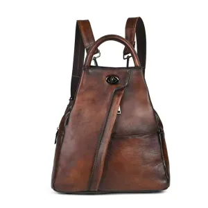 Chic & Functional Retro-Inspired Leather Backpack for Women - Fushia