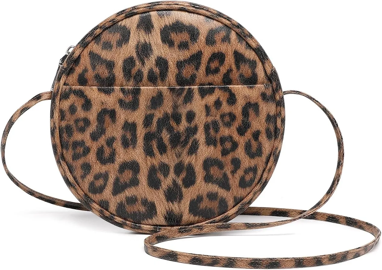 Circle Crossbody Bag for Women NYLON Circle Purse with Zipper Adjustable Knot Shoulder Straps