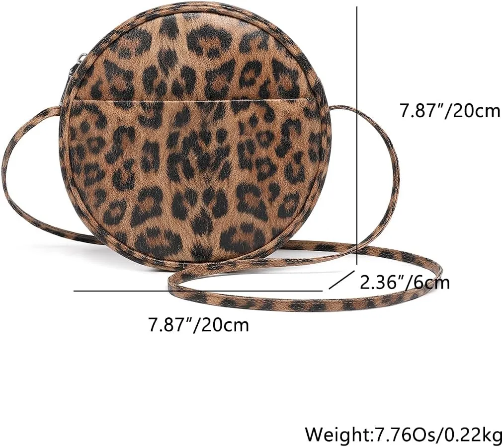 Circle Crossbody Bag for Women NYLON Circle Purse with Zipper Adjustable Knot Shoulder Straps