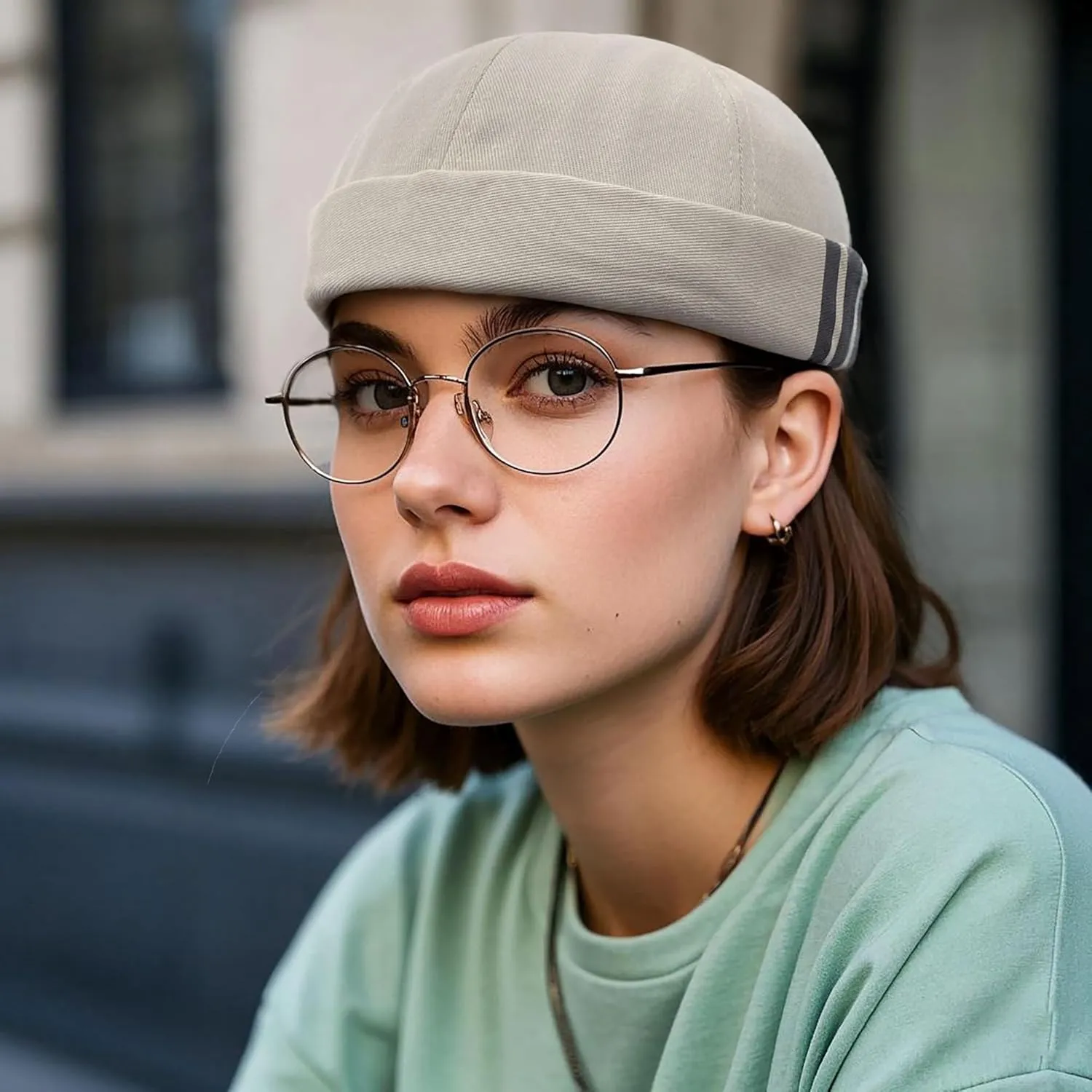 CLAPE Beanie Docker Cap Mens Brimless Hats Sailor Fisherman No Visor Cap Rolled Cuff Harbour Hat Casual Skull Caps