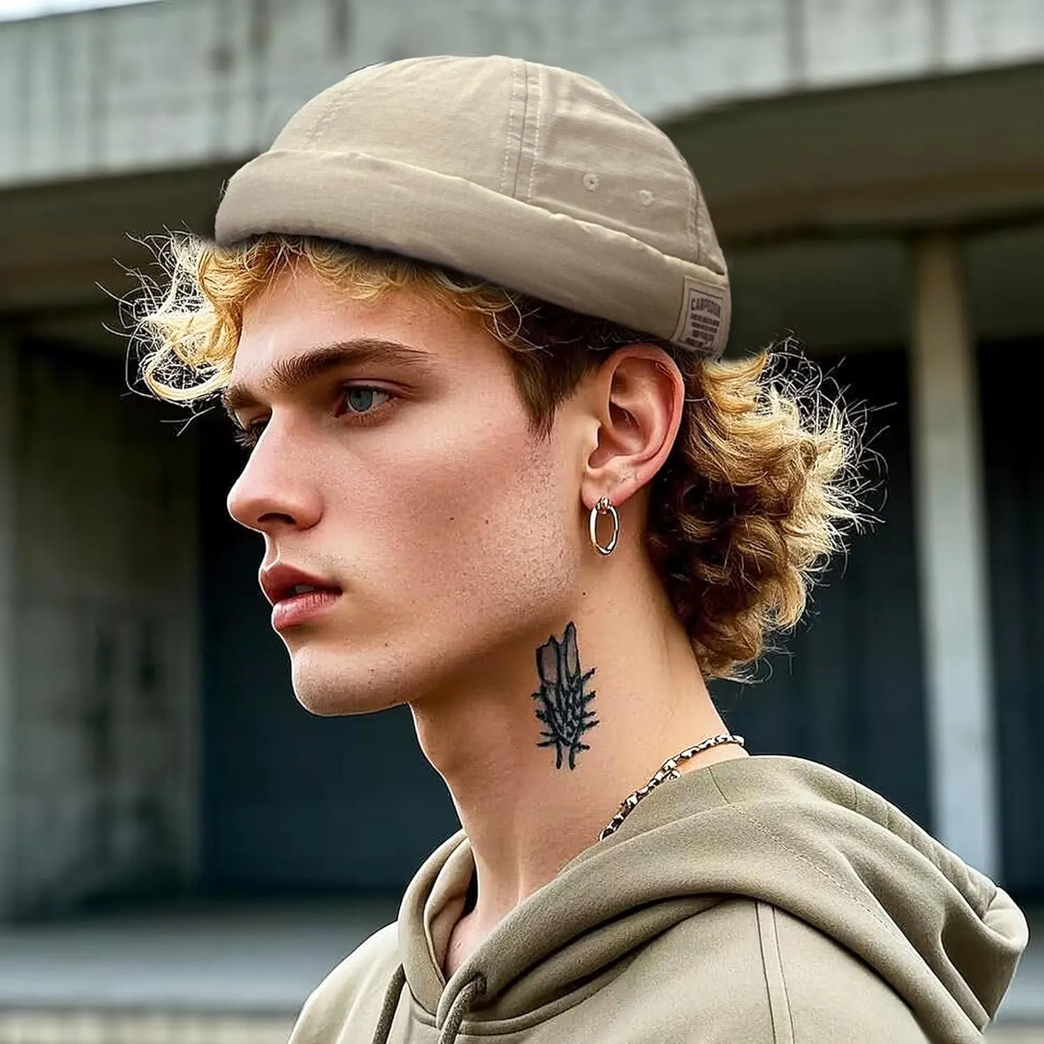 CLAPE Cotton Brimless Hat Fisherman No Visor Skull Beanie Docker Leon Harbour Hat Roll-up Edge Hip hop Hats