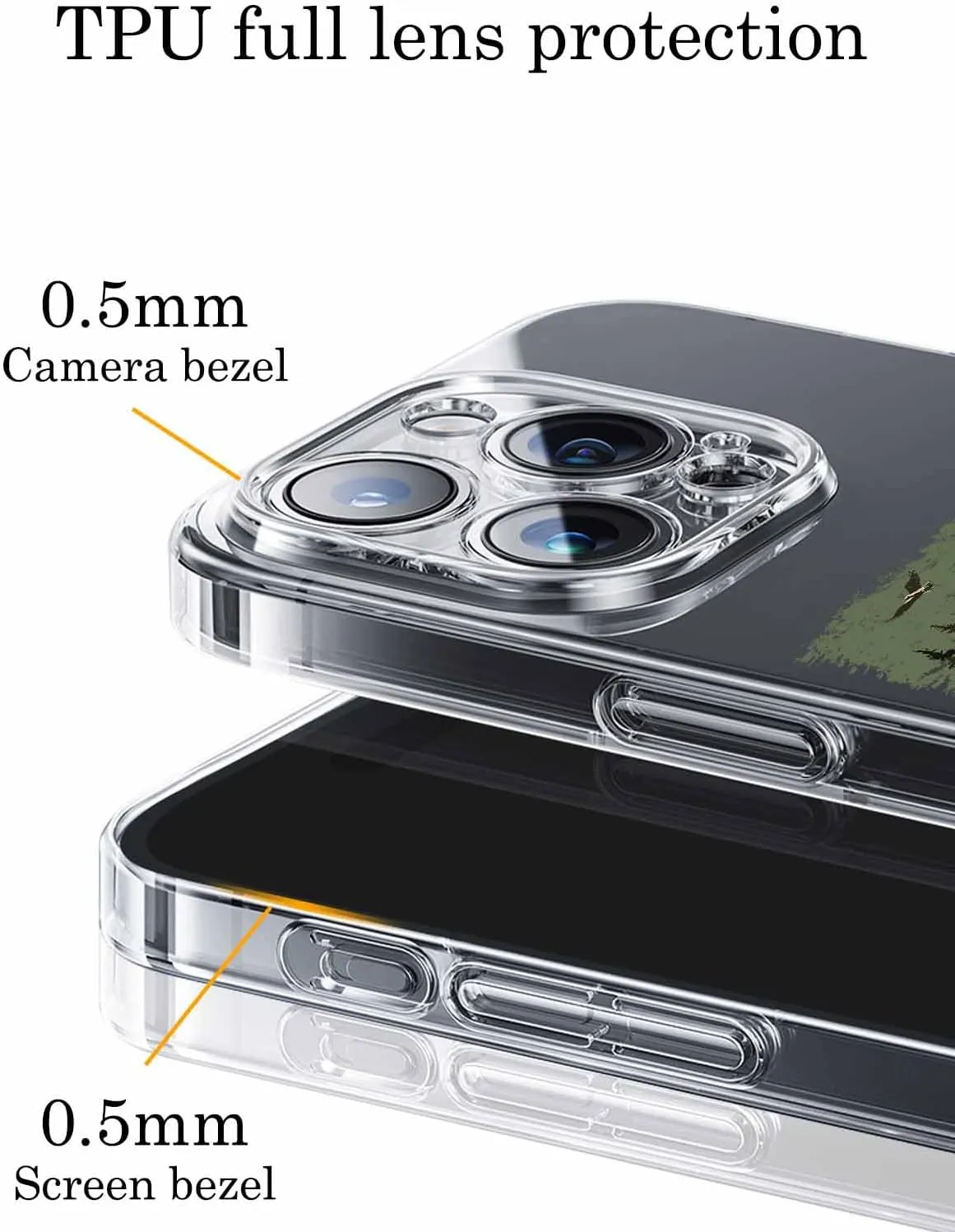 Compatible with iPhone 13 Pro Max Case 6.7 inch, Retro Buggy Green Moutain Forest Western Retro Clear Phone Case Ultra Slim Thin Anti-Scratch Transparent Phone Cover Shockproof Protective TPU Cover