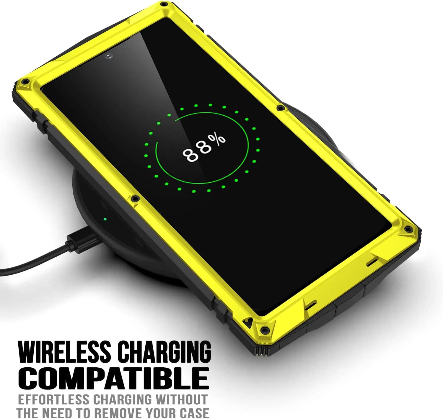 Compatible with Samsung S23 Ultra Metal Case with Screen Protector Camera Cover Military Rugged Heavy Duty S23 Ultra Case Metal Kickstand Full Body Tough Dustproof Shockproof Cover (Yellow)