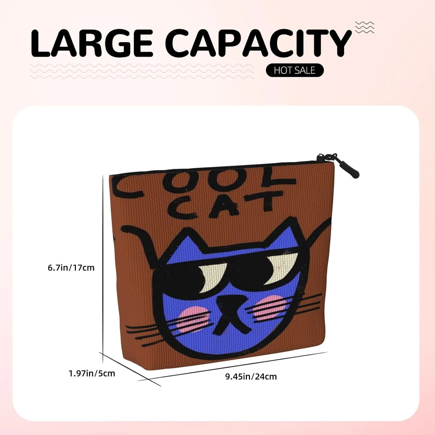 Cool Cat Series Makeup Bag Birthday Gift Mother'S Day Gifts Are The Internal Capacity Is Large Light And Cute Suitable For Daily Life Travel Etc