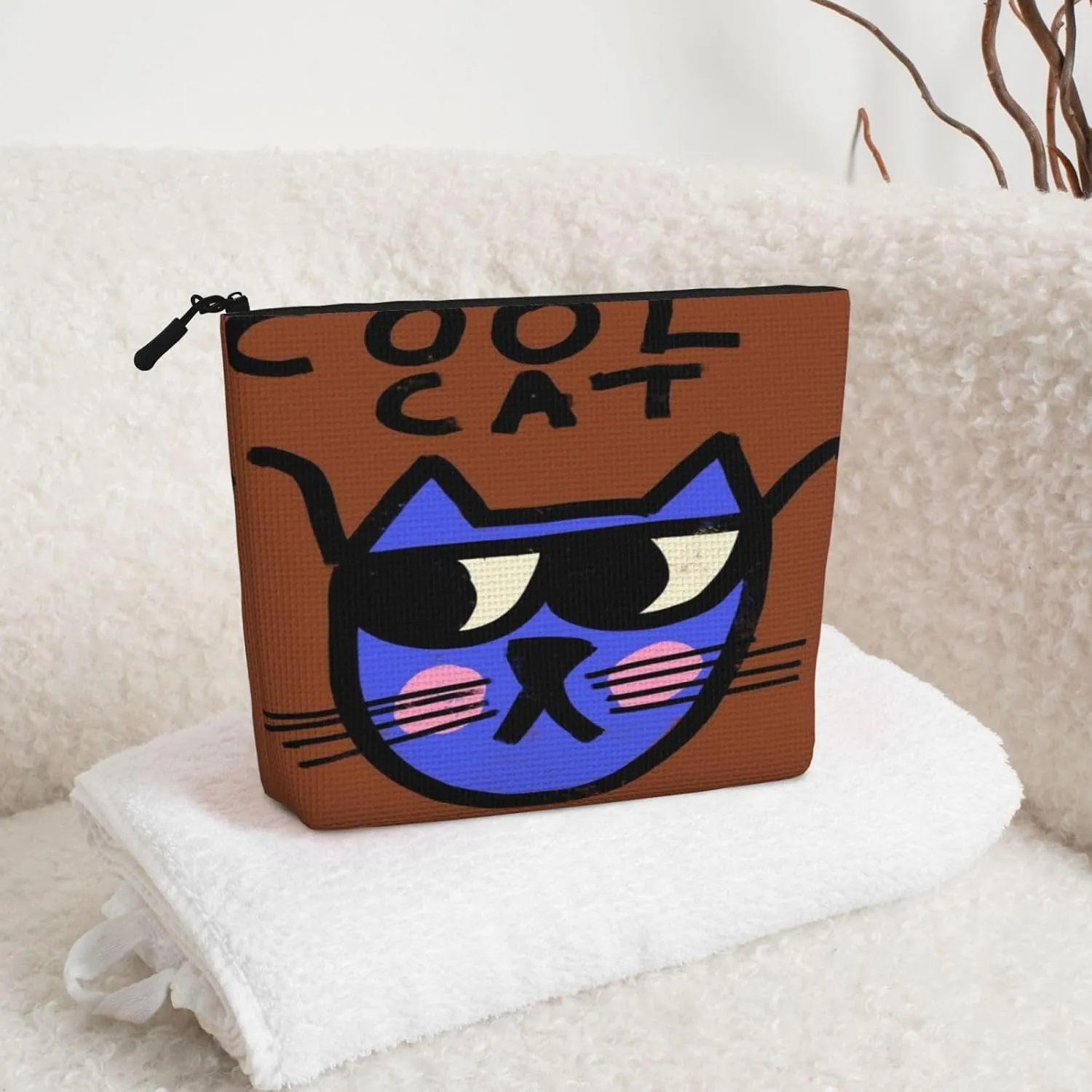 Cool Cat Series Makeup Bag Birthday Gift Mother'S Day Gifts Are The Internal Capacity Is Large Light And Cute Suitable For Daily Life Travel Etc
