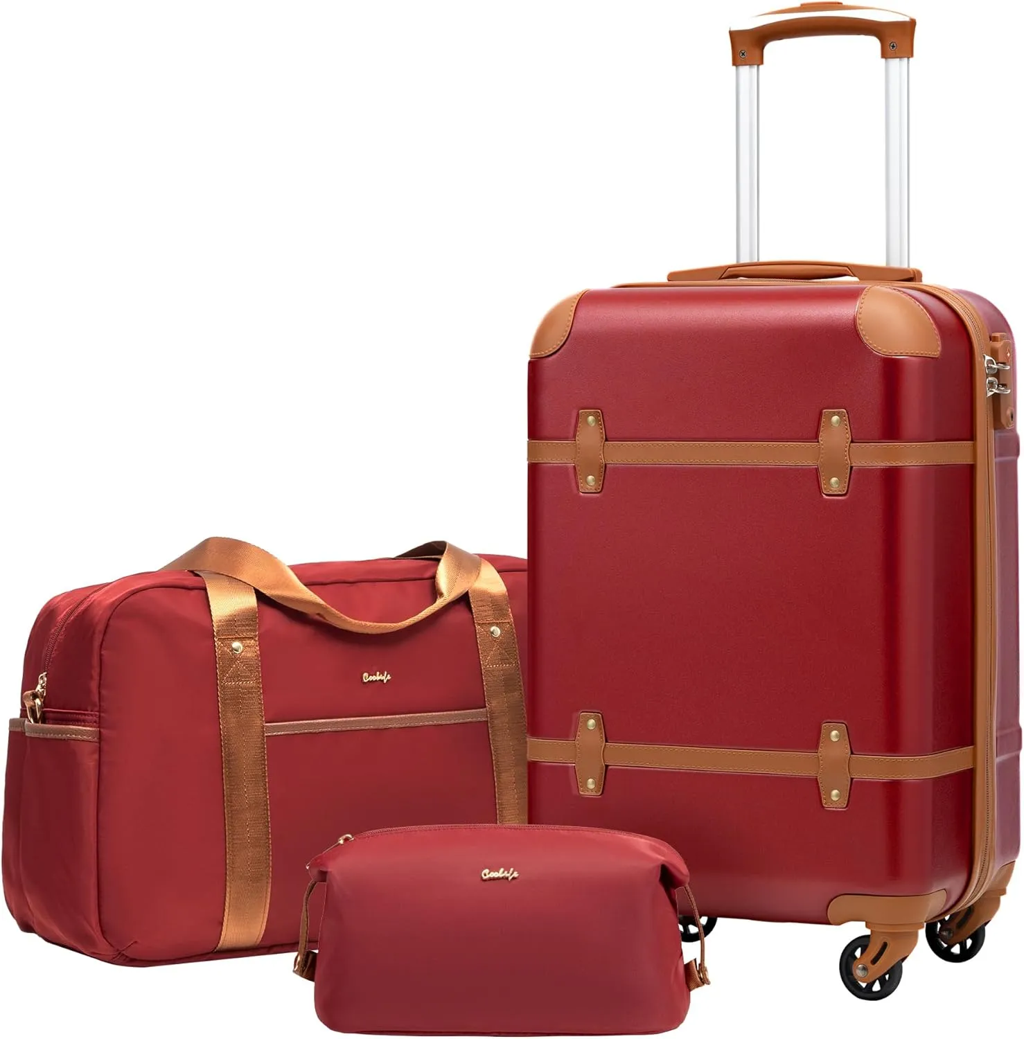 Coolife Luggage Set 3 Piece Suitcase Set Carry On Luggage PC Hardside Luggage TSA Lock Spinner Wheels Telescopic Handle