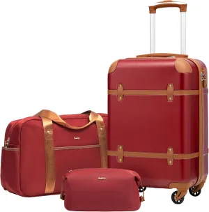 Coolife Luggage Set 3 Piece Suitcase Set Carry On Luggage PC Hardside Luggage TSA Lock Spinner Wheels Telescopic Handle