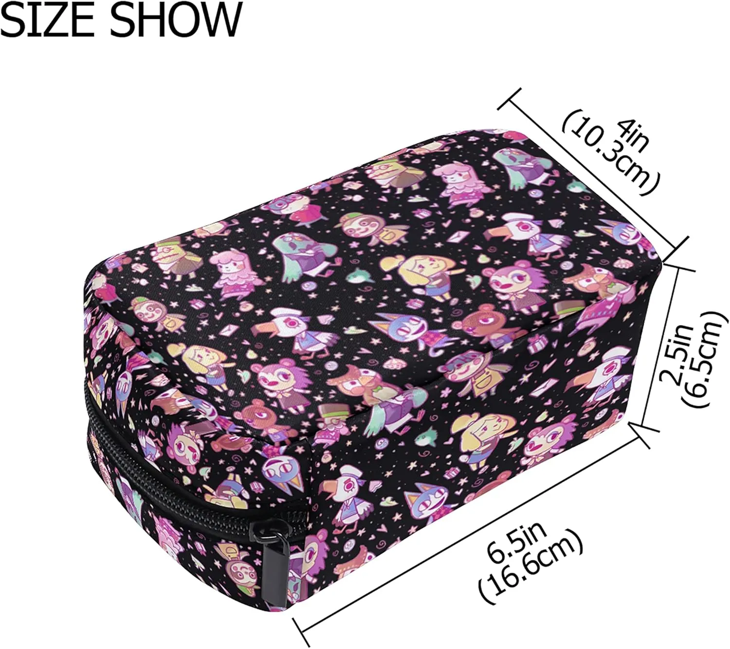 Cosmetic Bag Portable and Suitable for Travel Animal Crossing Pattern Makeup bag with Zipper Pencil Bag Pouch Wallet