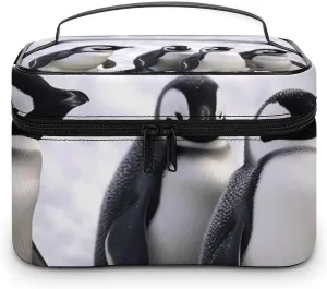 Cosmetic Bag Portable Animals And Snowfield Toiletry Bag Large Capacity Travel Makeup Bag Beauty Makeup Organizer for Full-Sized Shampoo Conditioner Brushes Set Makeup Accessories