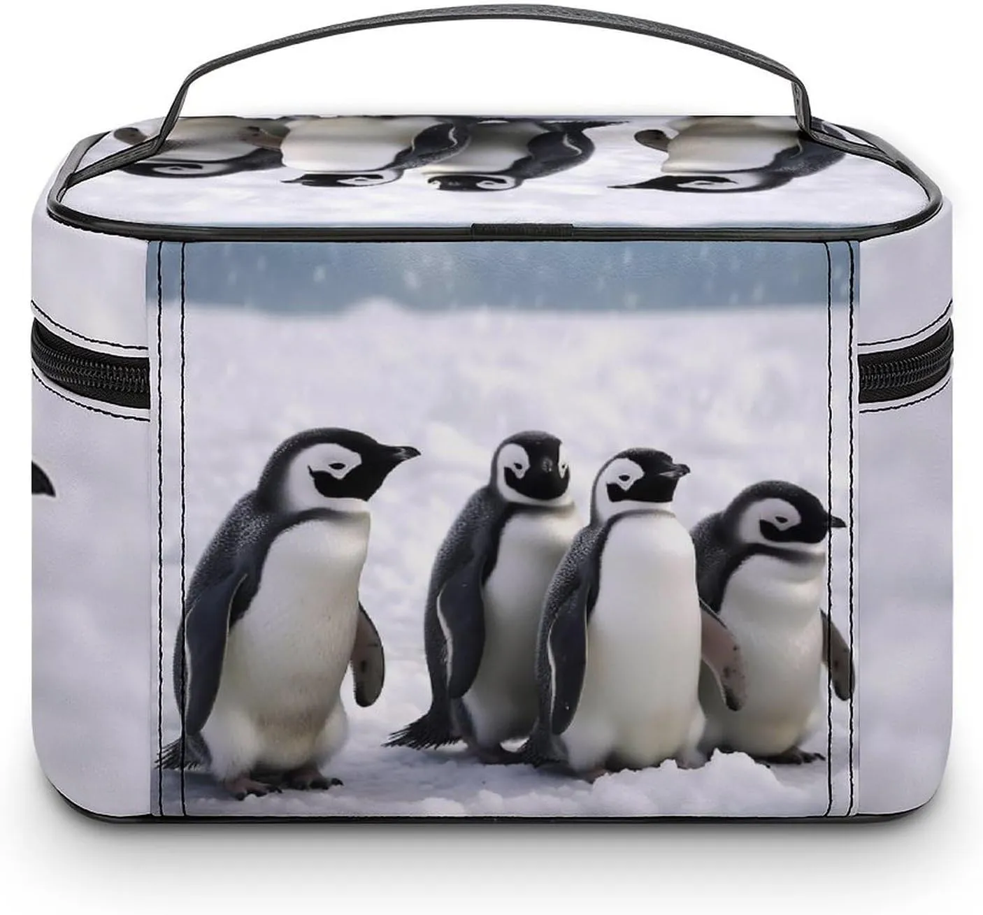 Cosmetic Bag Portable Animals And Snowfield Toiletry Bag Large Capacity Travel Makeup Bag Beauty Makeup Organizer for Full-Sized Shampoo Conditioner Brushes Set Makeup Accessories