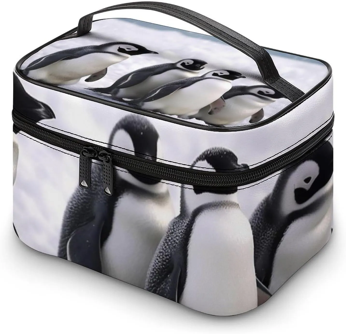 Cosmetic Bag Portable Animals And Snowfield Toiletry Bag Large Capacity Travel Makeup Bag Beauty Makeup Organizer for Full-Sized Shampoo Conditioner Brushes Set Makeup Accessories