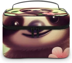 Cosmetic Bag Portable Cute Sloth Toiletry Bag Large Capacity Travel Makeup Bag Beauty Makeup Organizer for Full-Sized Shampoo Conditioner Brushes Set Makeup Accessories