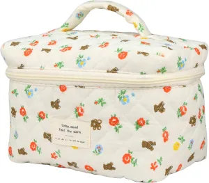 Cosmetic Bags for Women, Cute Floral Makeup Bag, Organizer Storage Make Up Bag, Travel Toiletry Bags, Handbags Purses (Bear/Big)