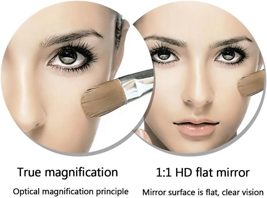 Cosmetic Mirror 6in/8in Makeup Mirror 3X Amplification Chrome 360° Rotatable Double-Sided Table for Beauty Makeup,1,6in (3 6in)