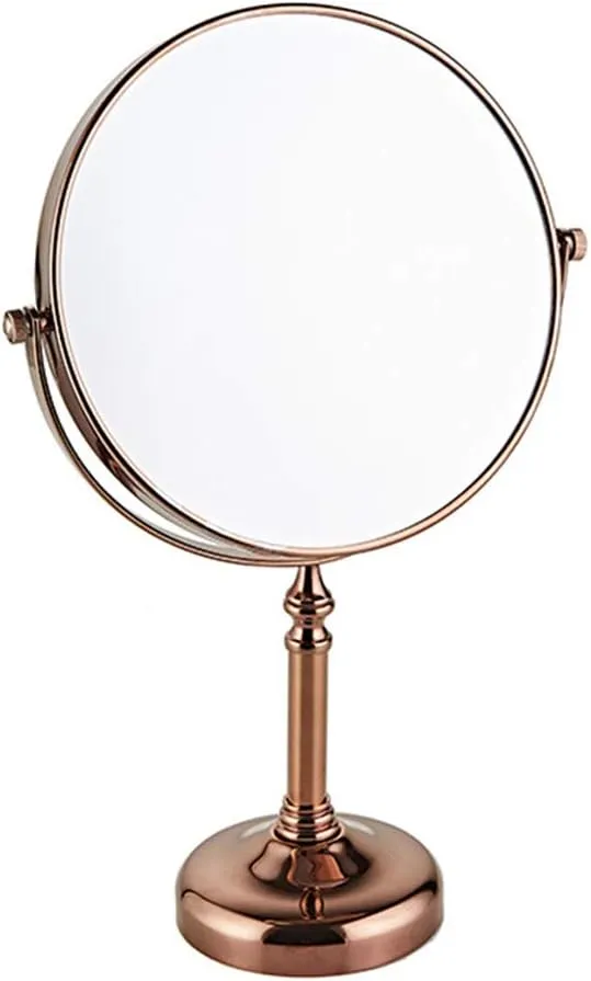 Cosmetic Mirror 6in/8in Makeup Mirror 3X Amplification Chrome 360° Rotatable Double-Sided Table for Beauty Makeup,1,6in (3 6in)