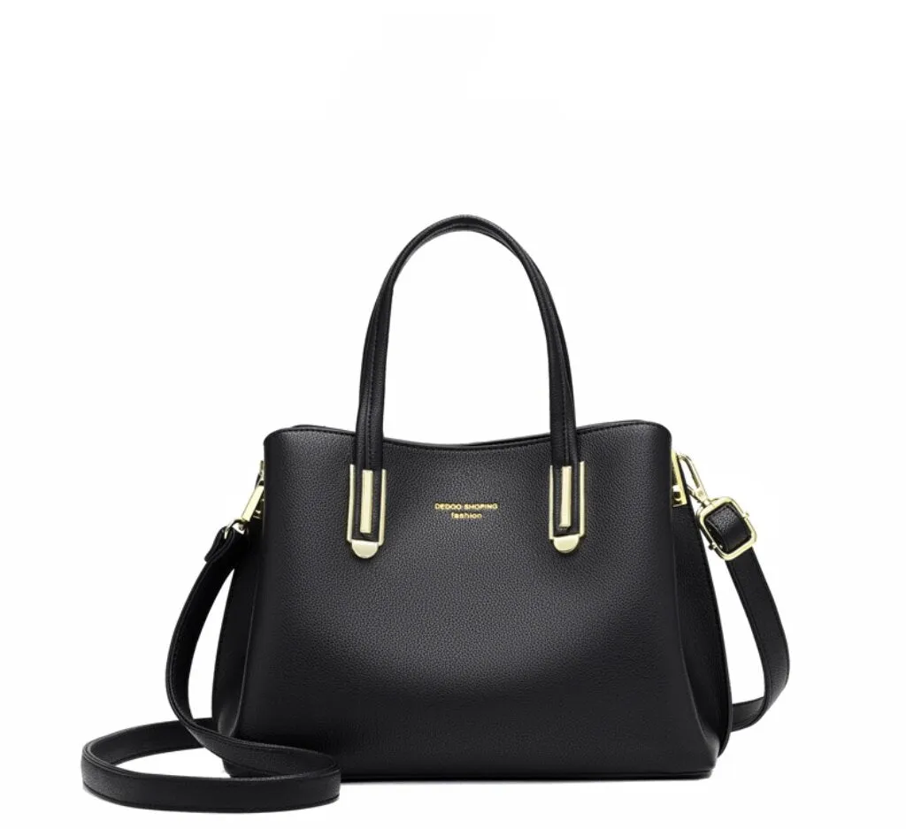 creamtopmall Cute Khaki Solid Color Minimalist Simple Luxury Vegan Leather Large Capacity Handheld Handbag for Women, Shoulder Bag, Crossbody Bag