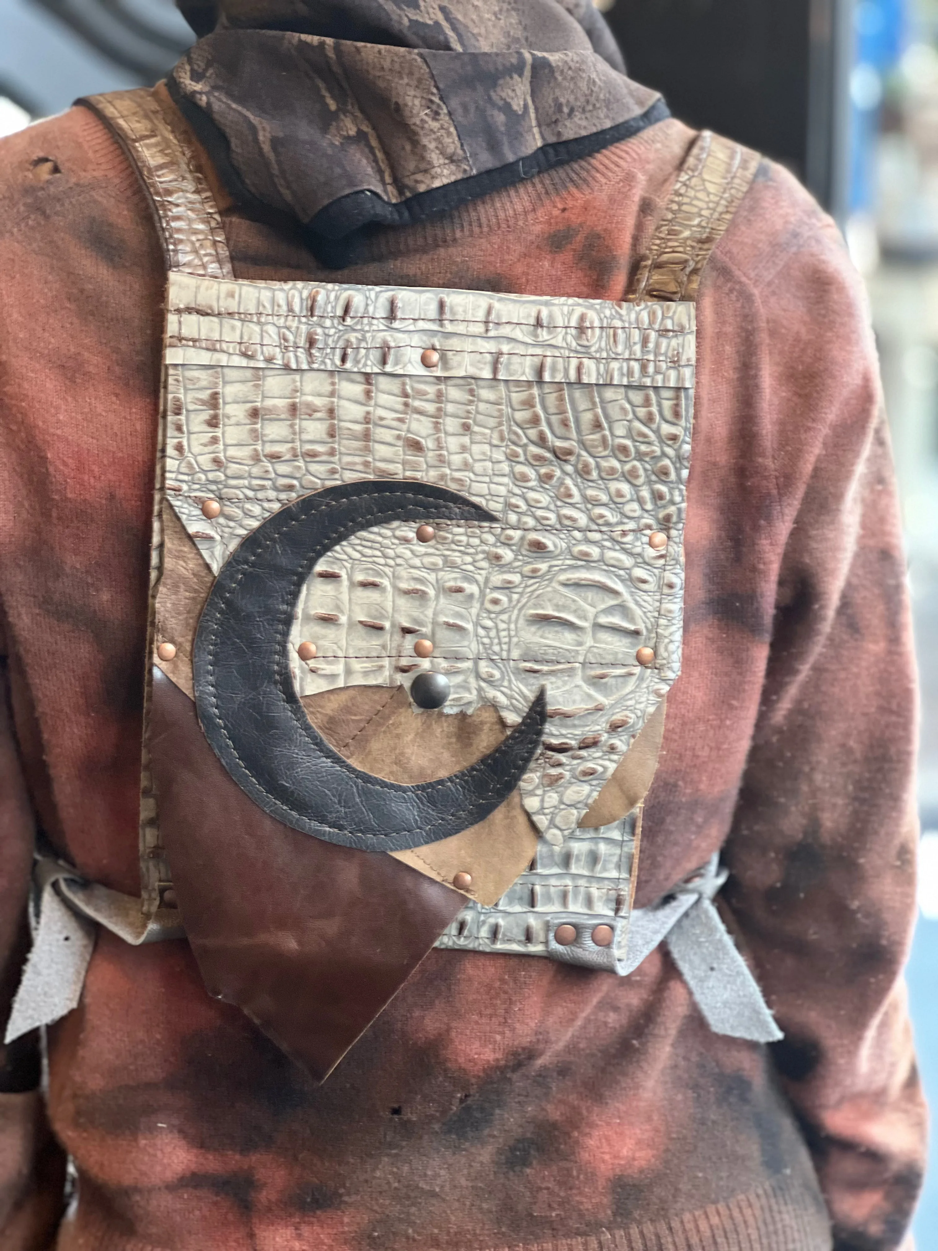Crescent Gator Leather Backpack