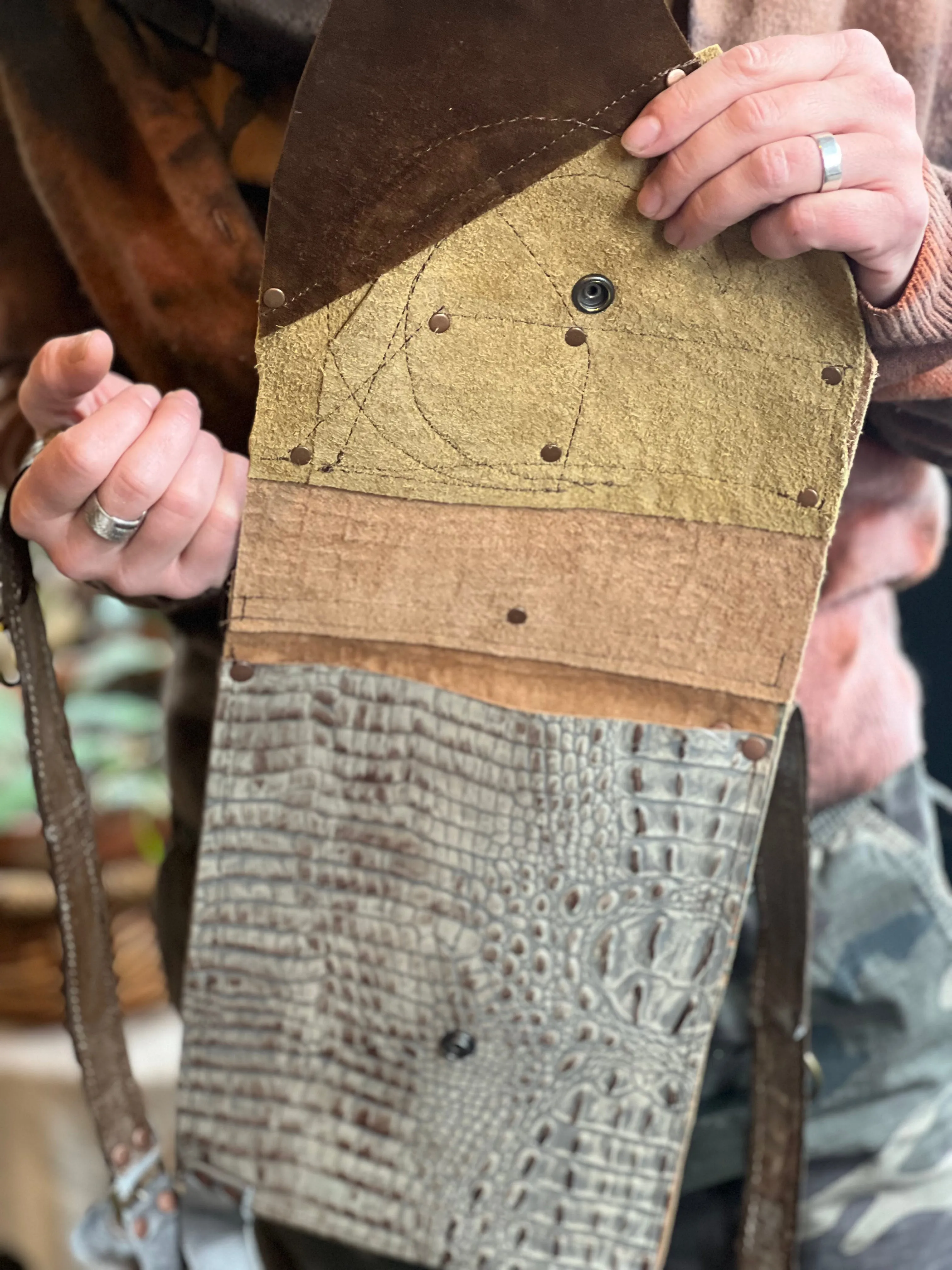 Crescent Gator Leather Backpack