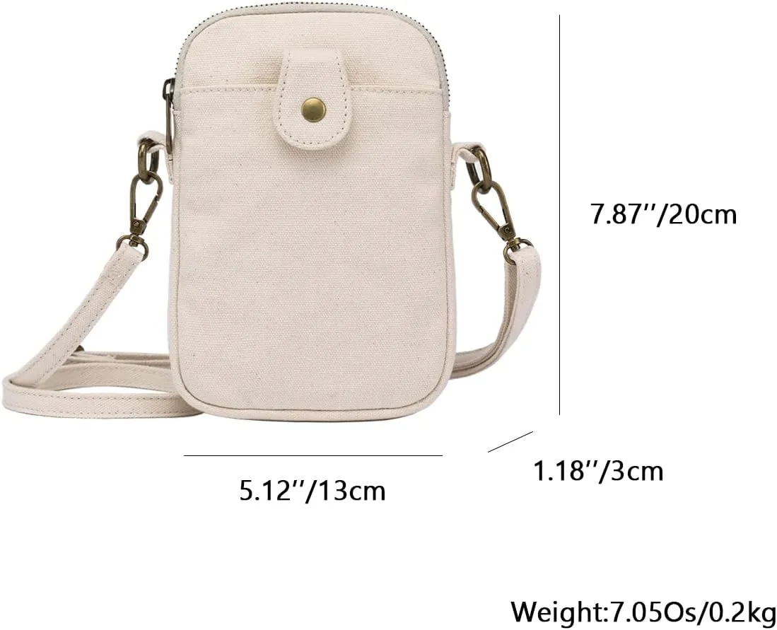 Crossbody Bag for Women - Phone Purse with Adjustable Strap Lightweight -Cotton Canvas