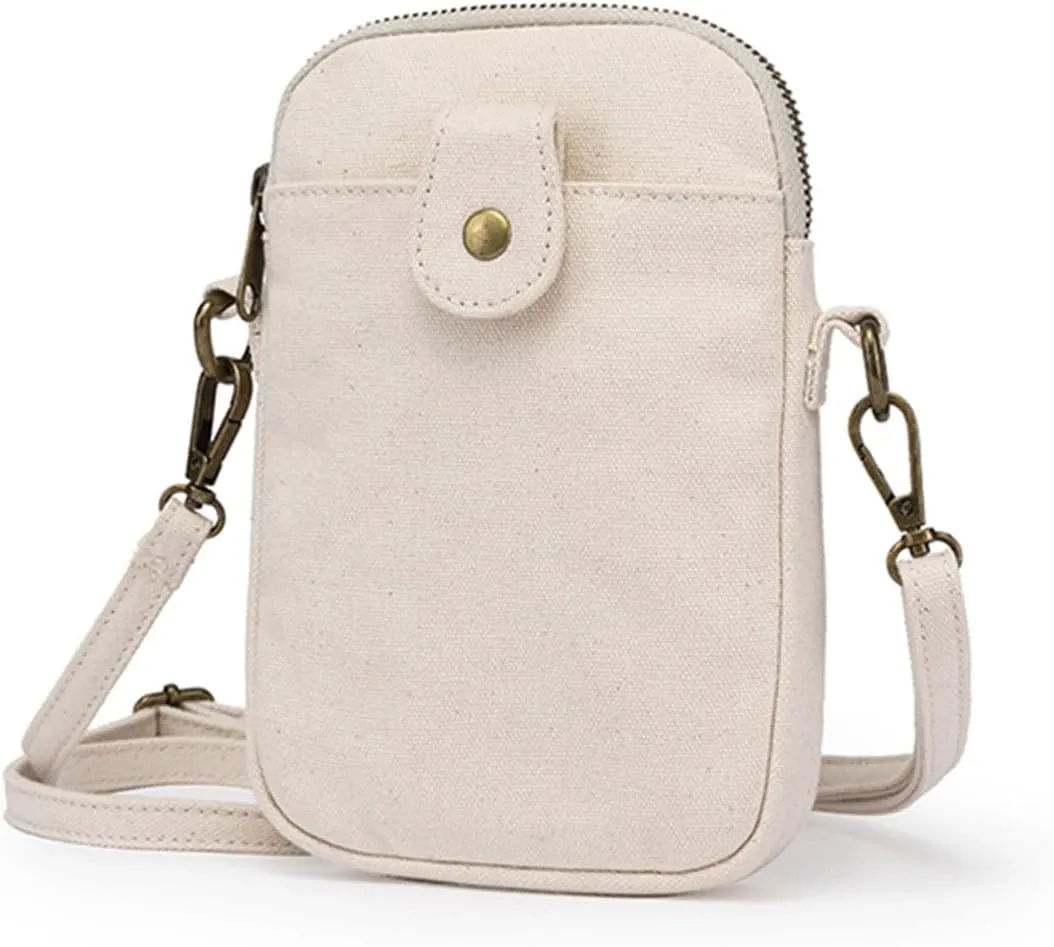 Crossbody Bag for Women - Phone Purse with Adjustable Strap Lightweight -Cotton Canvas