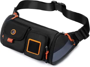 Crossbody Fanny Pack Waist Bag for Women Men, Small Resistant Wasit Pouch with 4 Pockets, Belt Bag for Running Travelling Hiking Walking Lightweight Crossbody Chest Bag Fit All Phones (black)