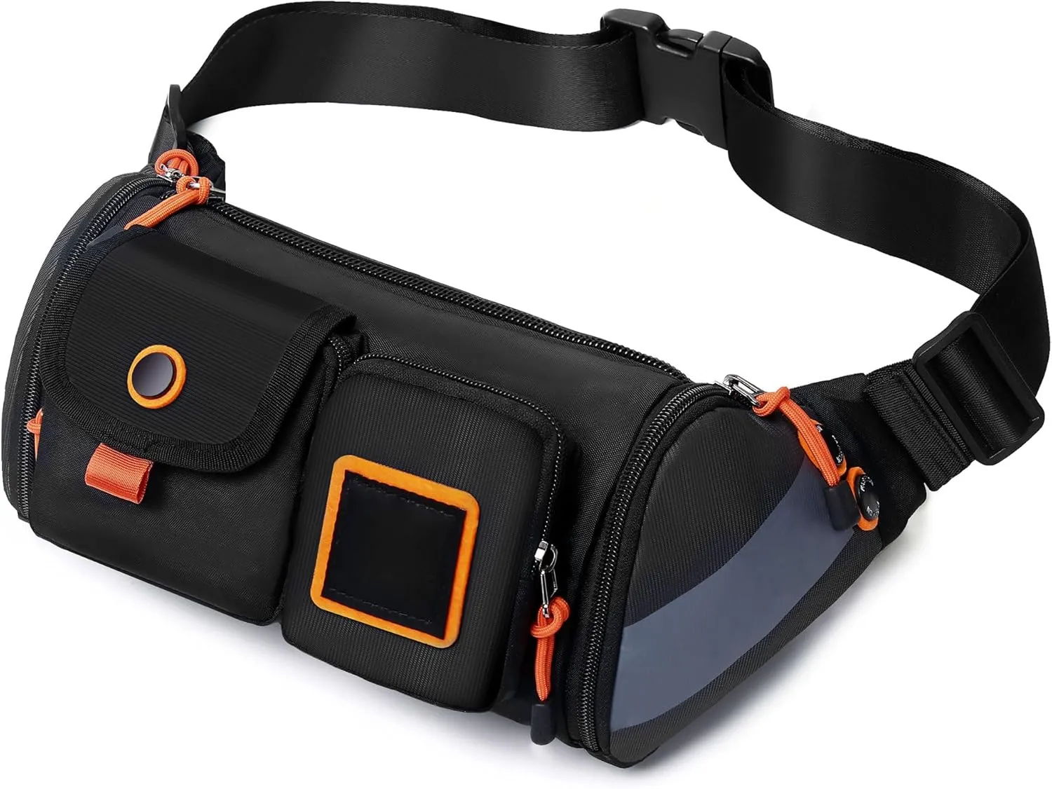 Crossbody Fanny Pack Waist Bag for Women Men, Small Resistant Wasit Pouch with 4 Pockets, Belt Bag for Running Travelling Hiking Walking Lightweight Crossbody Chest Bag Fit All Phones (black)