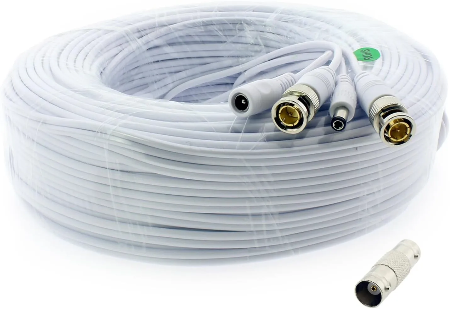 Crystal Vision Premium 1080P HD BNC CCTV Surveillance Security Camera Combo Cable Premade Siamese W/Coupler for Samsung, Lorex, Swann, Q-See, Defender, Amcrest, Zosi, Kguard, etc, 150'