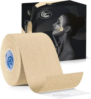 CureTape Beauty Kinesiology Tape | Anti-Wrinkle Face Tape | Face Lift Tape for Toning, Firming & Tightening The Skin | Kinesiology Tape for Face and Sensitive Skin | Soft on The Skin (2'' X 16')
