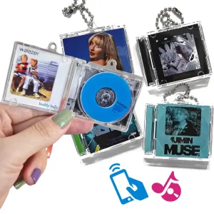 Custom Nfc Mini Album Cd Keychain Personalised Photo Song Keychain Vintage Style Music Gift Great For Music Lovers Custom Induction Vinyl Album Keychain