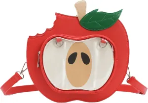 Cute A Bitten Apple Ita Bag Backpack Kawaii Pin Display Shoulder Purse Crossbody Bag