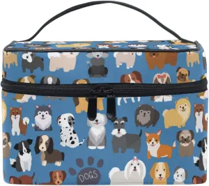 Cute Dog Puppy Makeup Bag Cosmetic Bag for Women Girls Cartoon Animal Paw Portable makeup pouch Box Large Capacity Travel Toiletry Brush Bag Zip Storage Bag Accessories Organizer