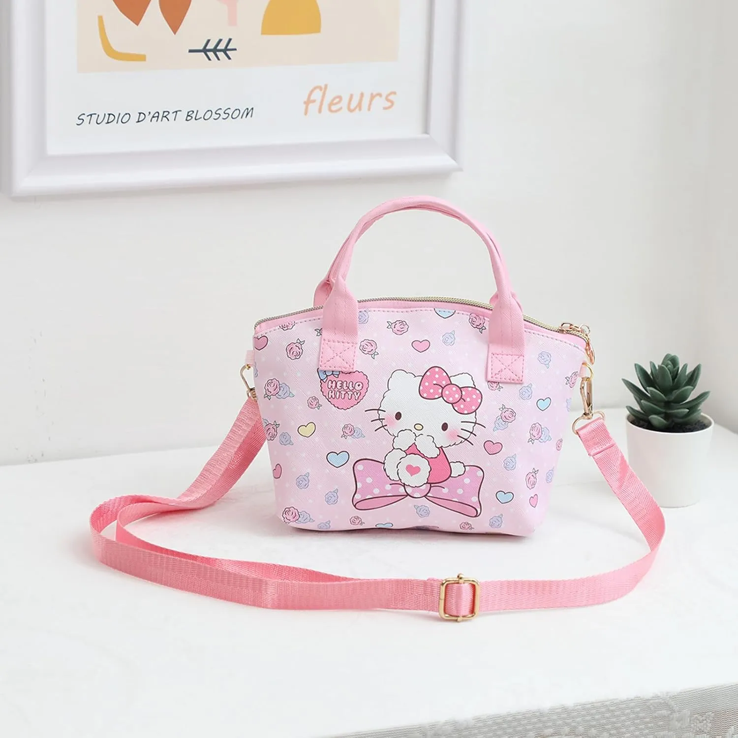 Cute Mini Purse Crossbody, Soft PU Leather Messenger Shoulder Bag Cartoon Handbag, 2Pcs